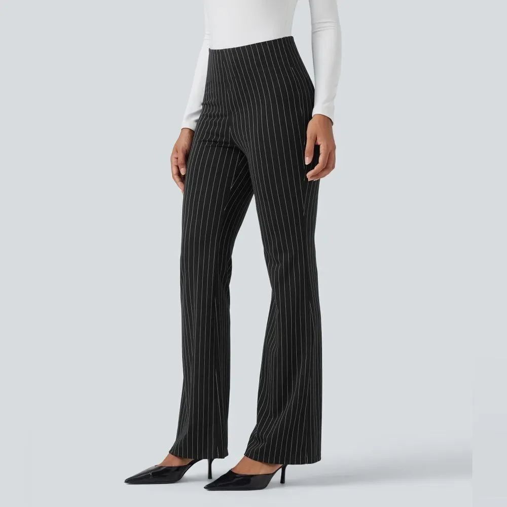 NEW! Sz L Halara Flex™ High Waisted Striped Work Flare Pants